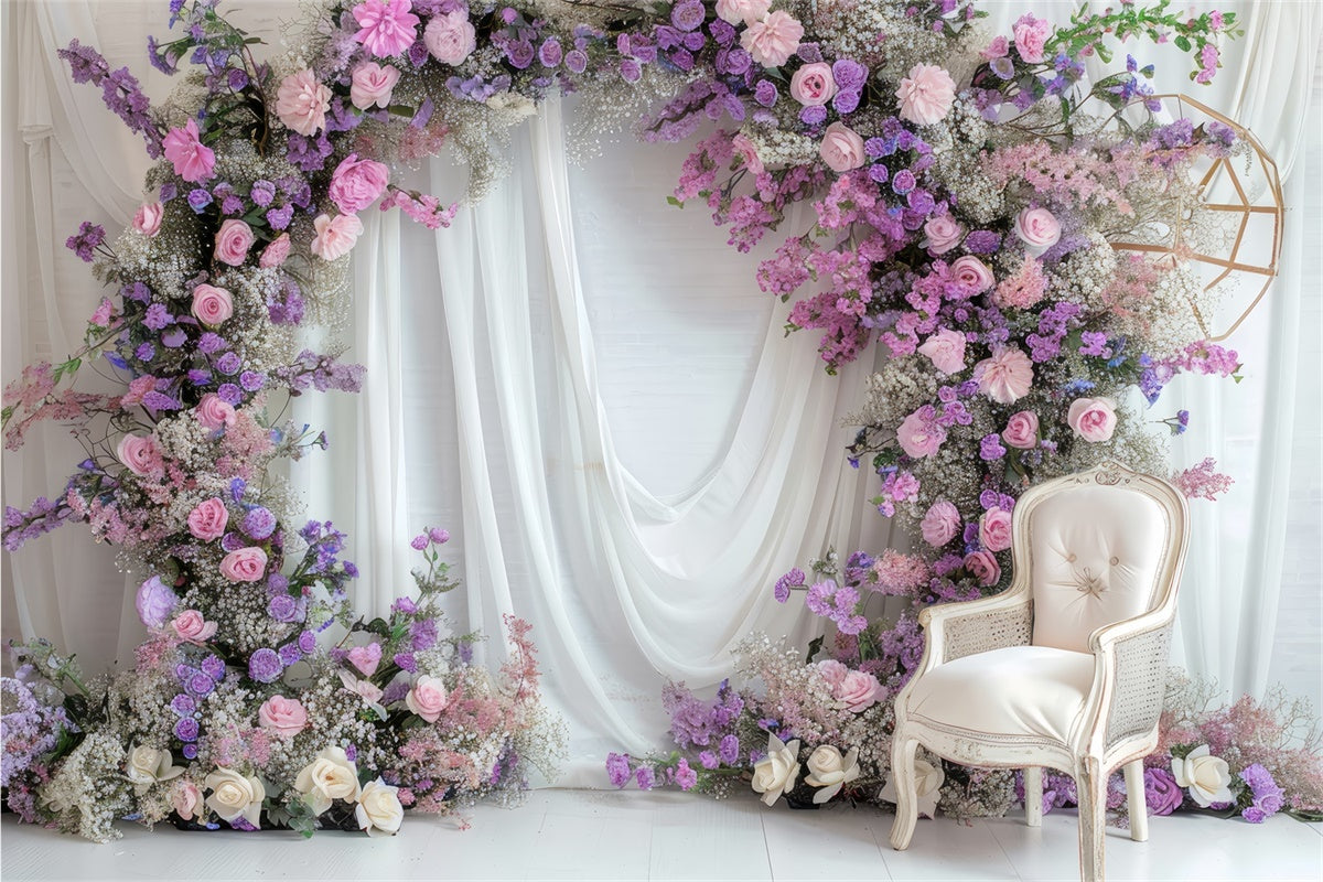 Fond Photo Printemps Arche Mariage Lavande Romantique TWW2-25