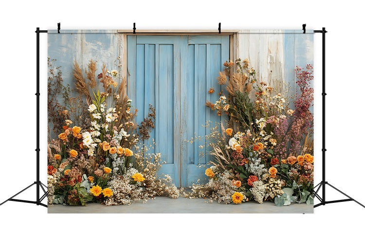 Fond Photo Printemps Porte en Bois Florale Lumineuse TWW2-27