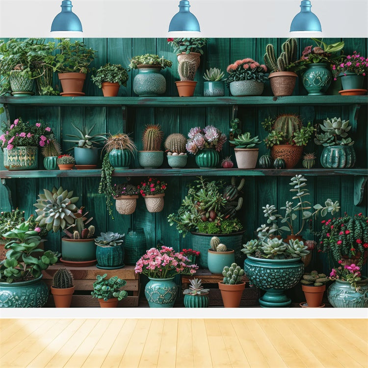 Fond Photo Printemps Présentation de Plantes Succulentes Luxuriante TWW2-4