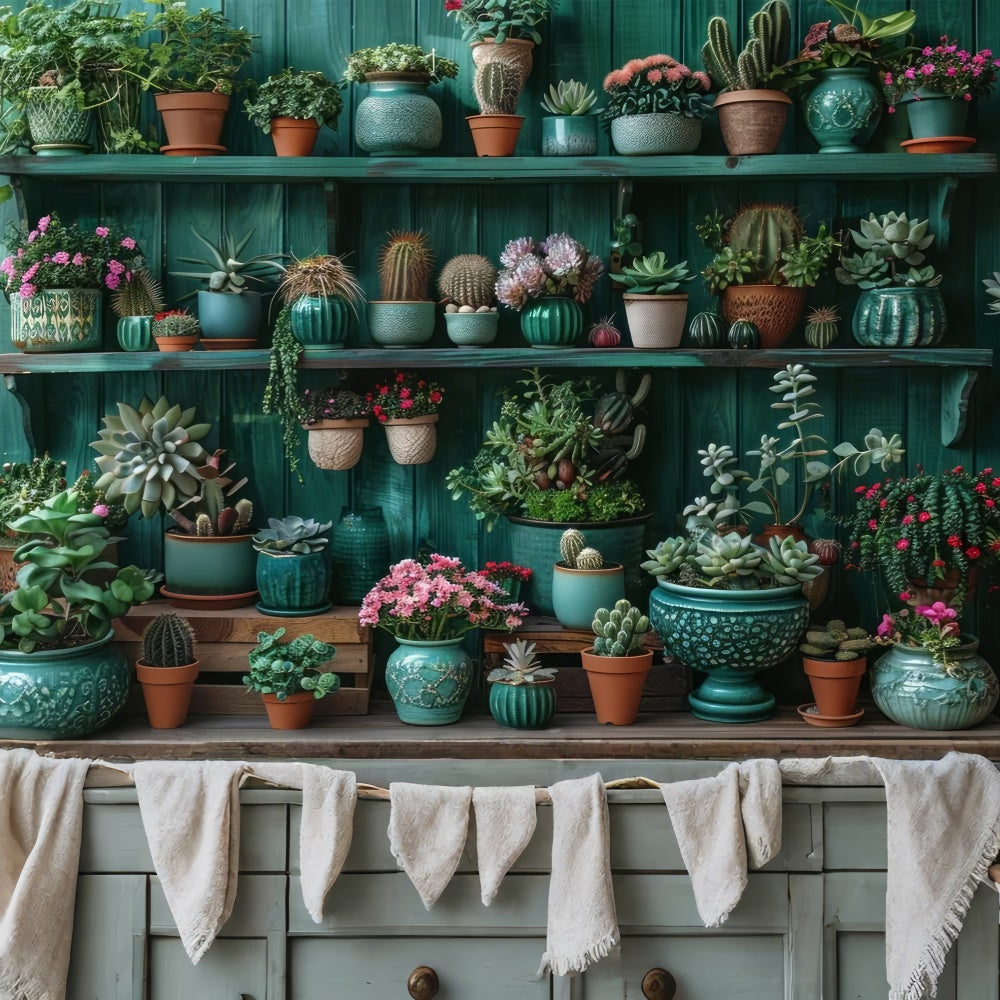 Fond Photo Printemps Présentation de Plantes Succulentes Luxuriante TWW2-4