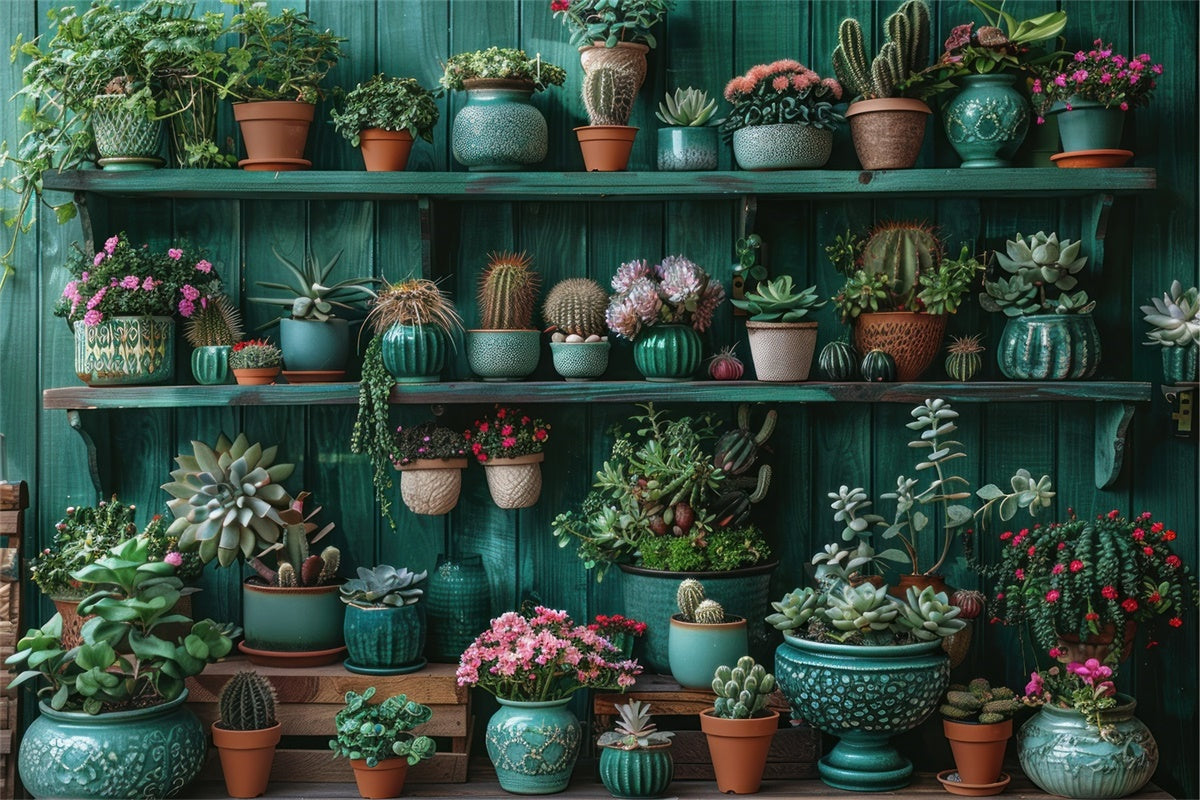 Fond Photo Printemps Présentation de Plantes Succulentes Luxuriante TWW2-4