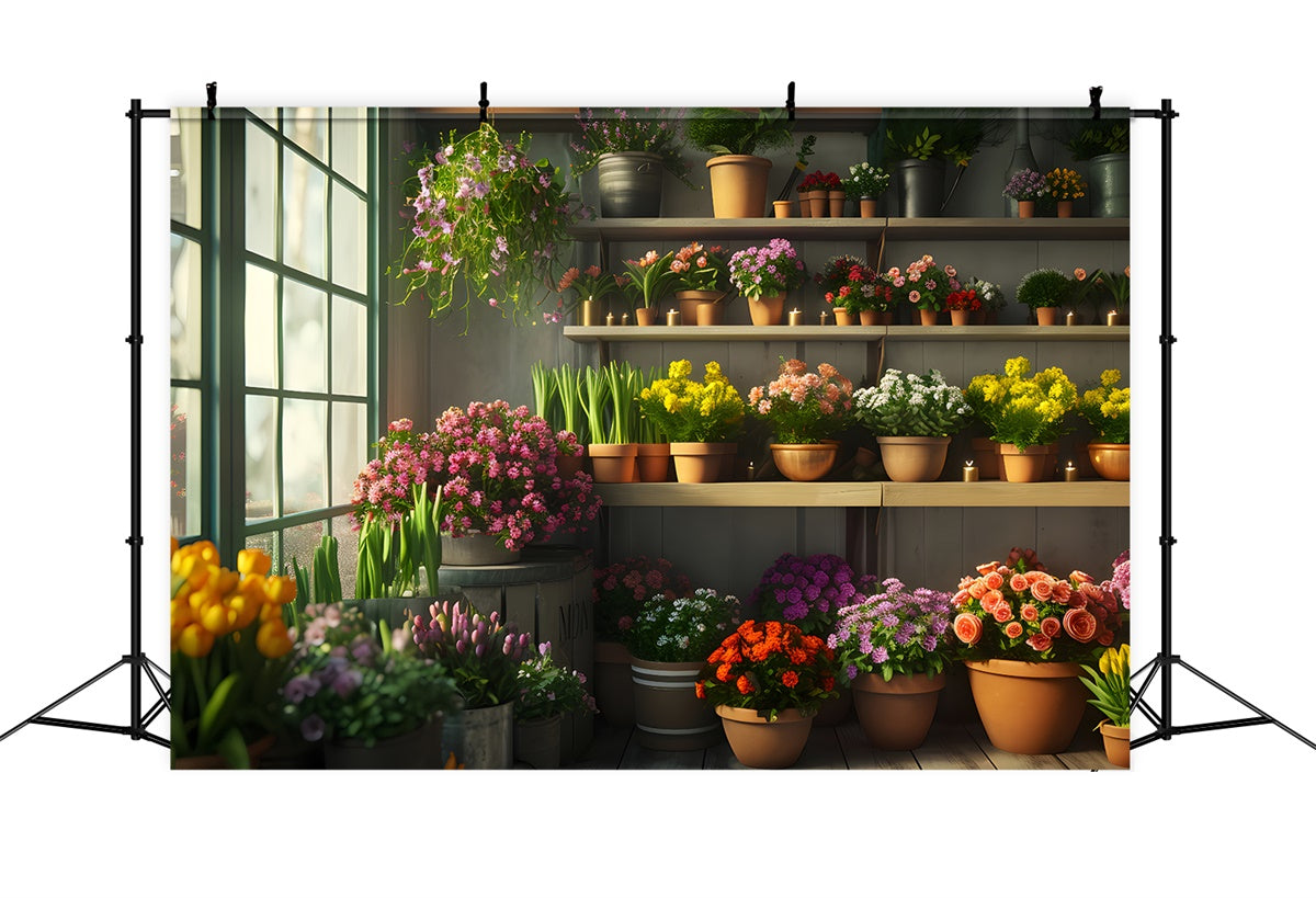 Fond Photo Printemps Idées de Jardin Intérieur Plantes en Pots TWW2-6