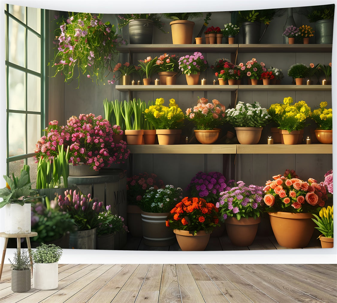 Fond Photo Printemps Idées de Jardin Intérieur Plantes en Pots TWW2-6