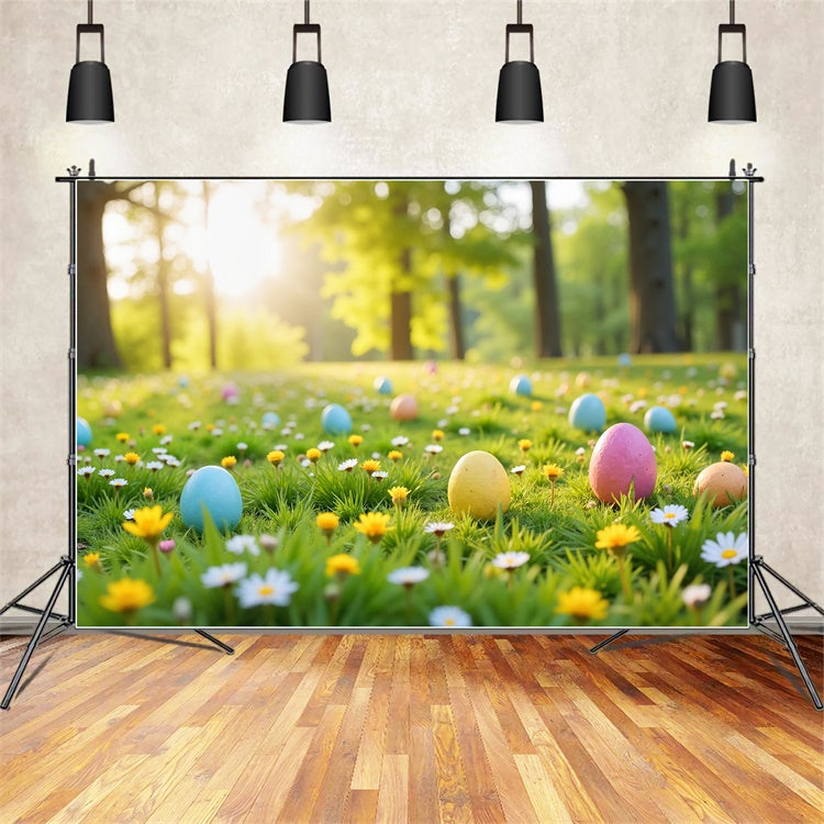 Fond studio paques Forêt Magique et Œufs TWW3-44