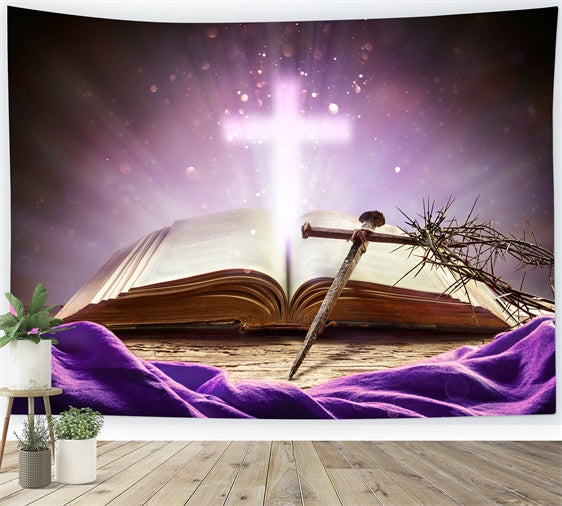 Toile de fond pâques Pour Photos Croix Sacrée Bible TWW3-6