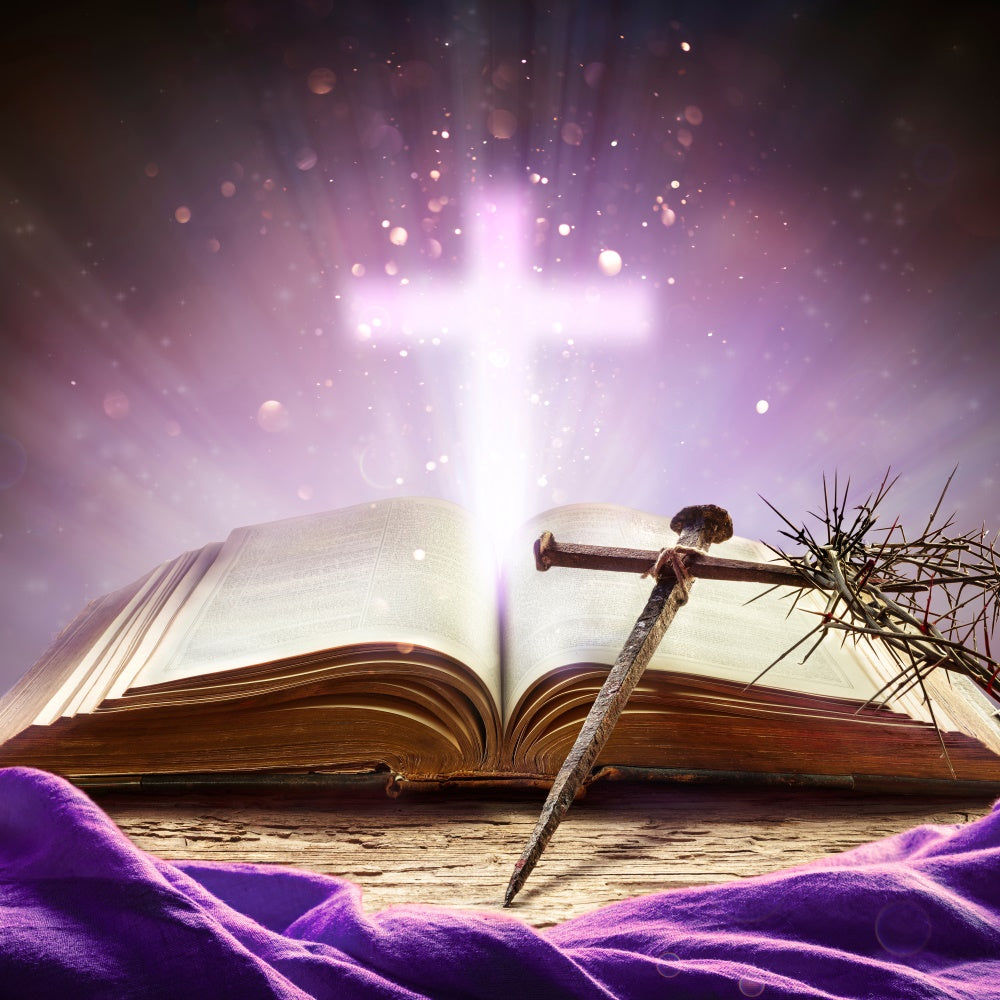 Toile de fond pâques Pour Photos Croix Sacrée Bible TWW3-6