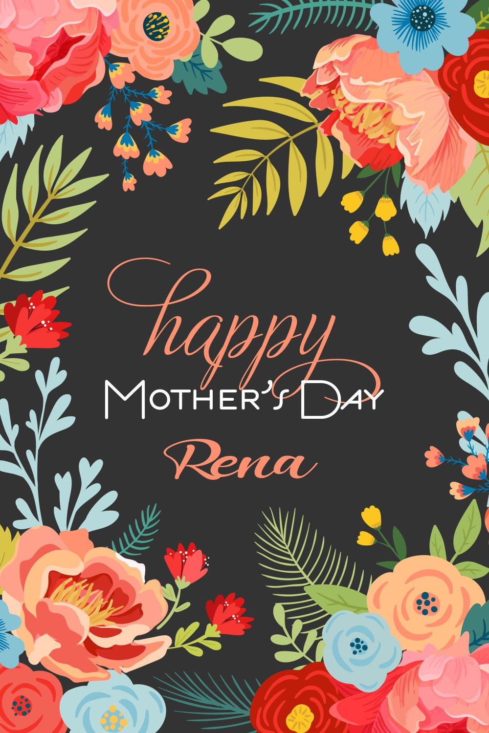 Toile de fond Fête des Mères Art Floral Personnalisée TWW4-12