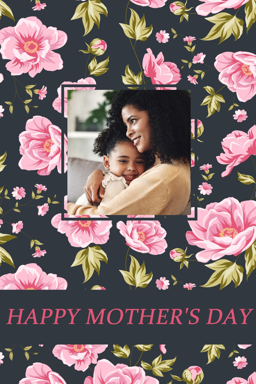 Toile de fond Fête des Mères Fleurs Roses Personnalisée TWW4-13