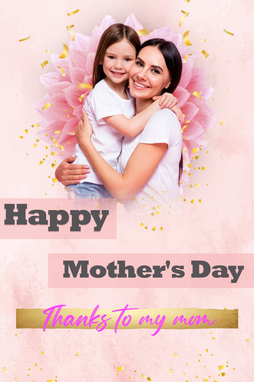 Toile de fond Fête des Mères Confettis Amour Fleur Personnalisée TWW4-15