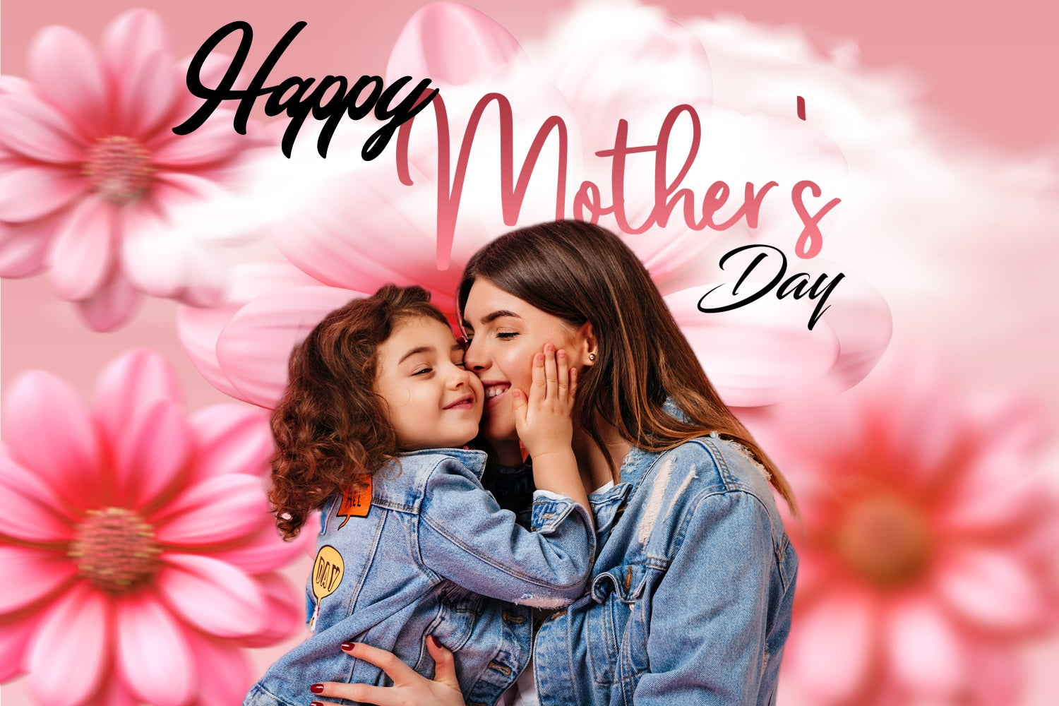 Toile de fond Fête des Mères Fleur Marguerite Personnalisée TWW4-5