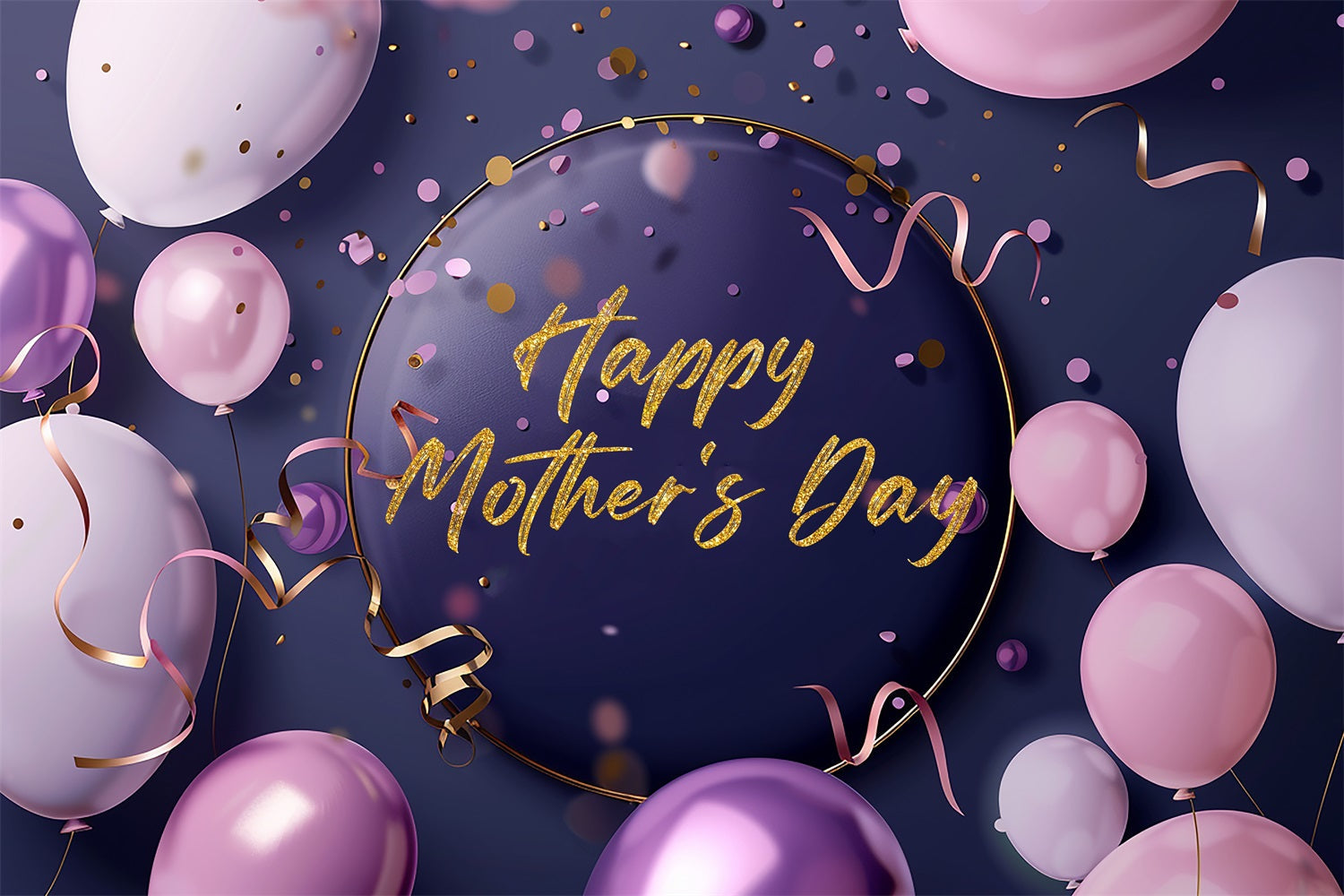 Toile de fond Fête des Mères Ballons de Fête Violets Personnalisée TWW4-8