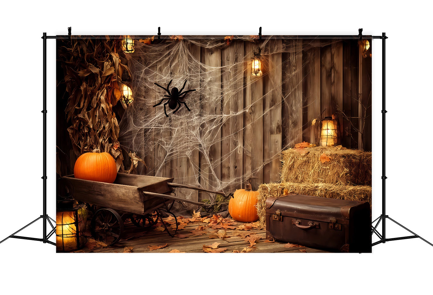 Fond mural Halloween Toile d'araignée Coin rustique Fond photo Halloween TWW510-23
