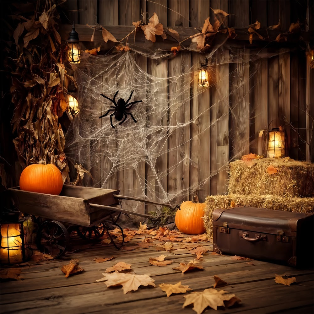 Fond mural Halloween Toile d'araignée Coin rustique Fond photo Halloween TWW510-23