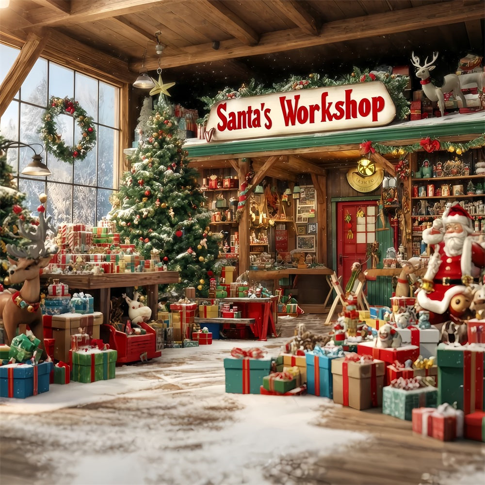 Fond d'atelier du Père Noël Fond de magasin de jouets Pays des merveilles de Noël TWW510-94
