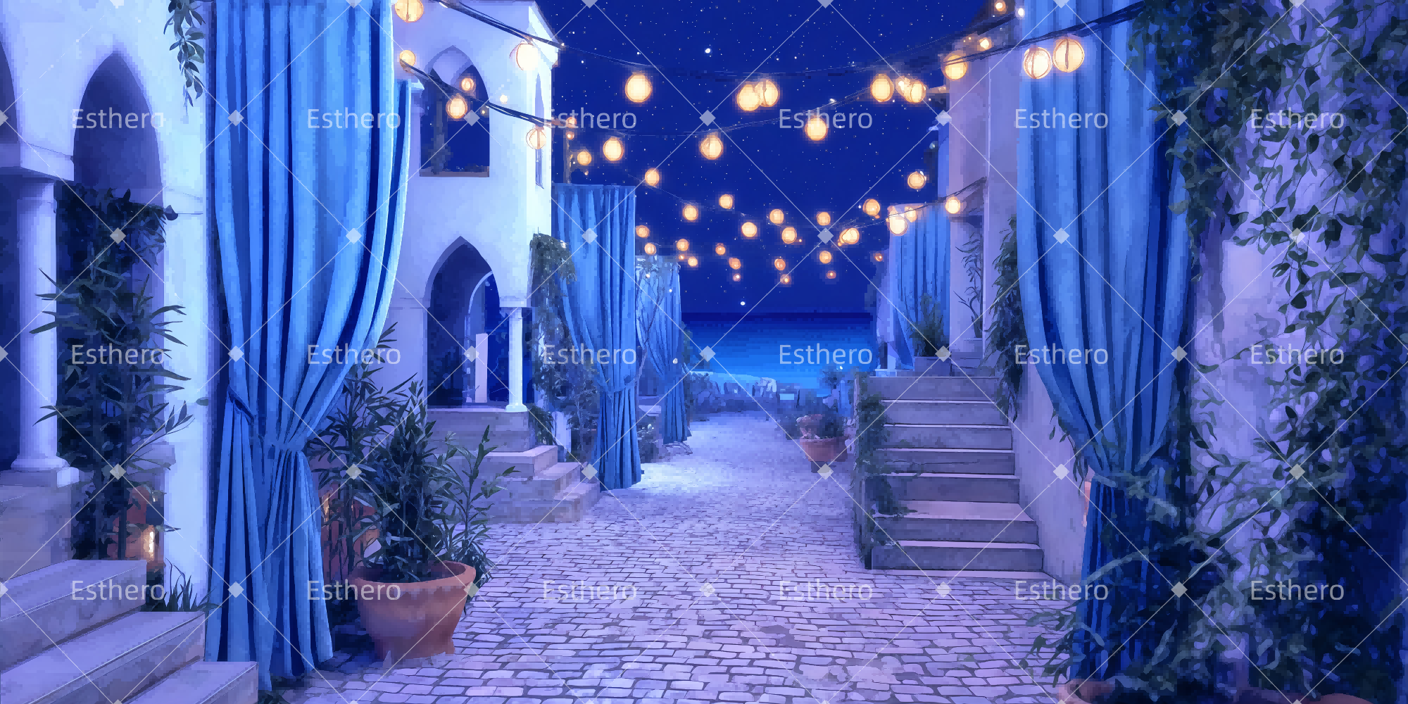 Fond de Scene Bar de Plage TWW510-T25