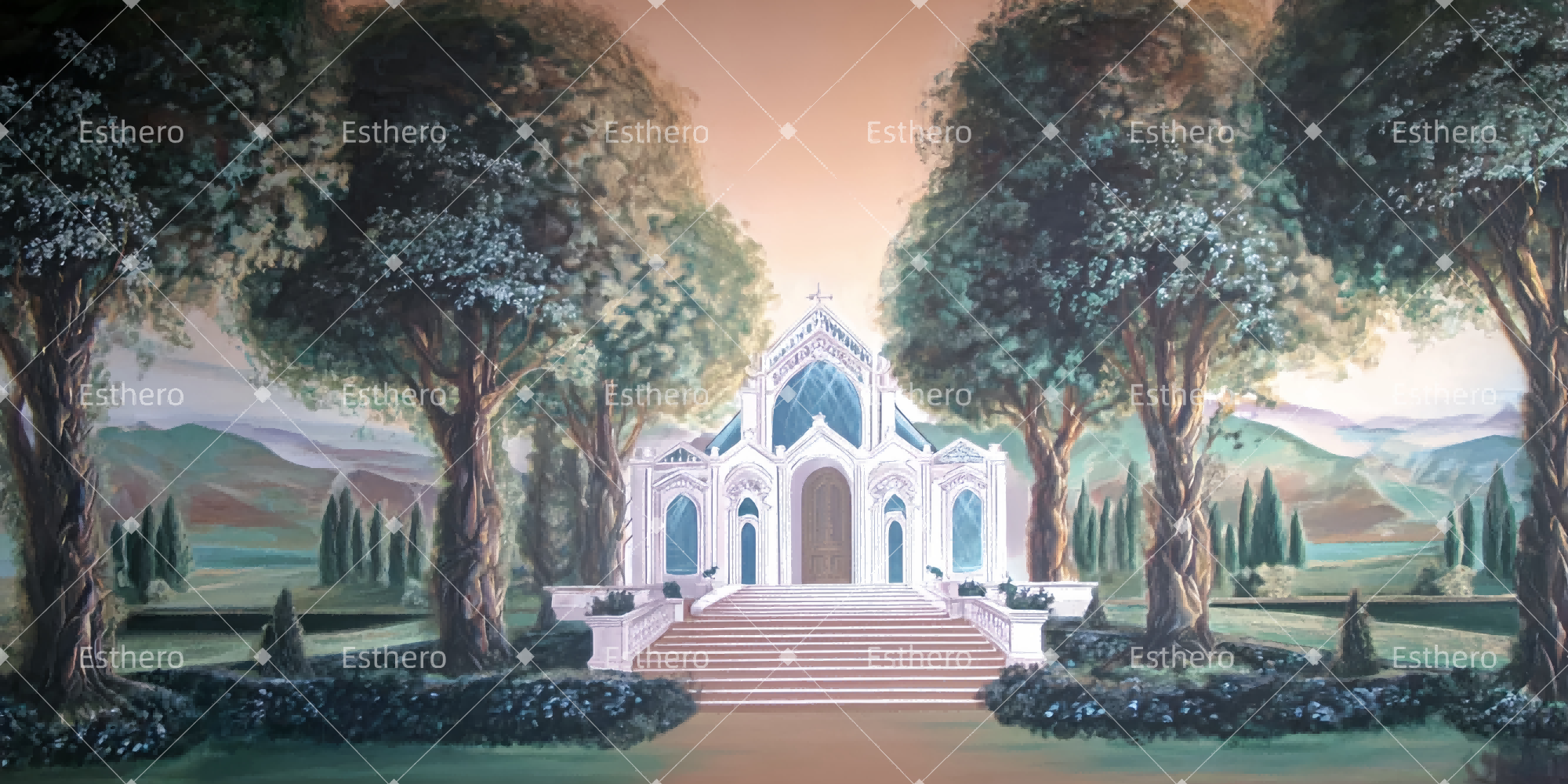 Fond de Scène Théâtre Extérieur de la Chapelle de Mariage TWW510-T27