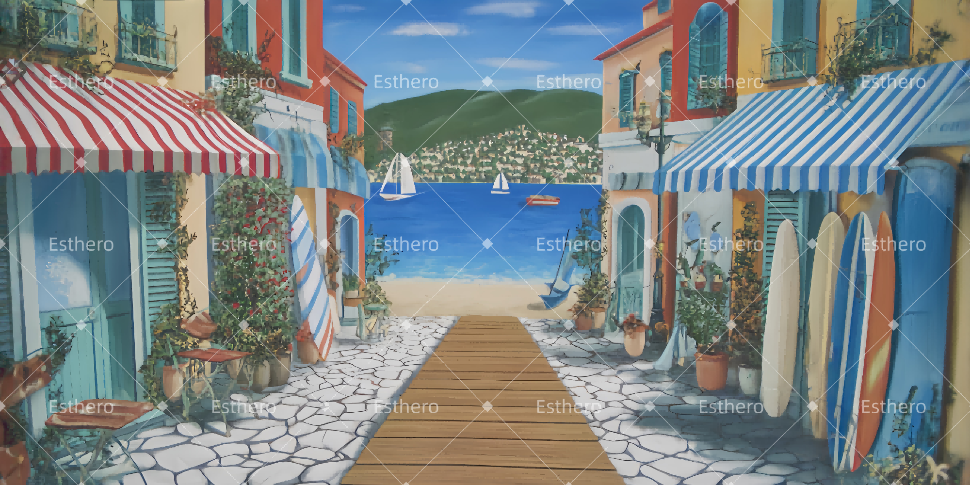 Fond de Scène Théâtre Plage et Quai TWW510-T29