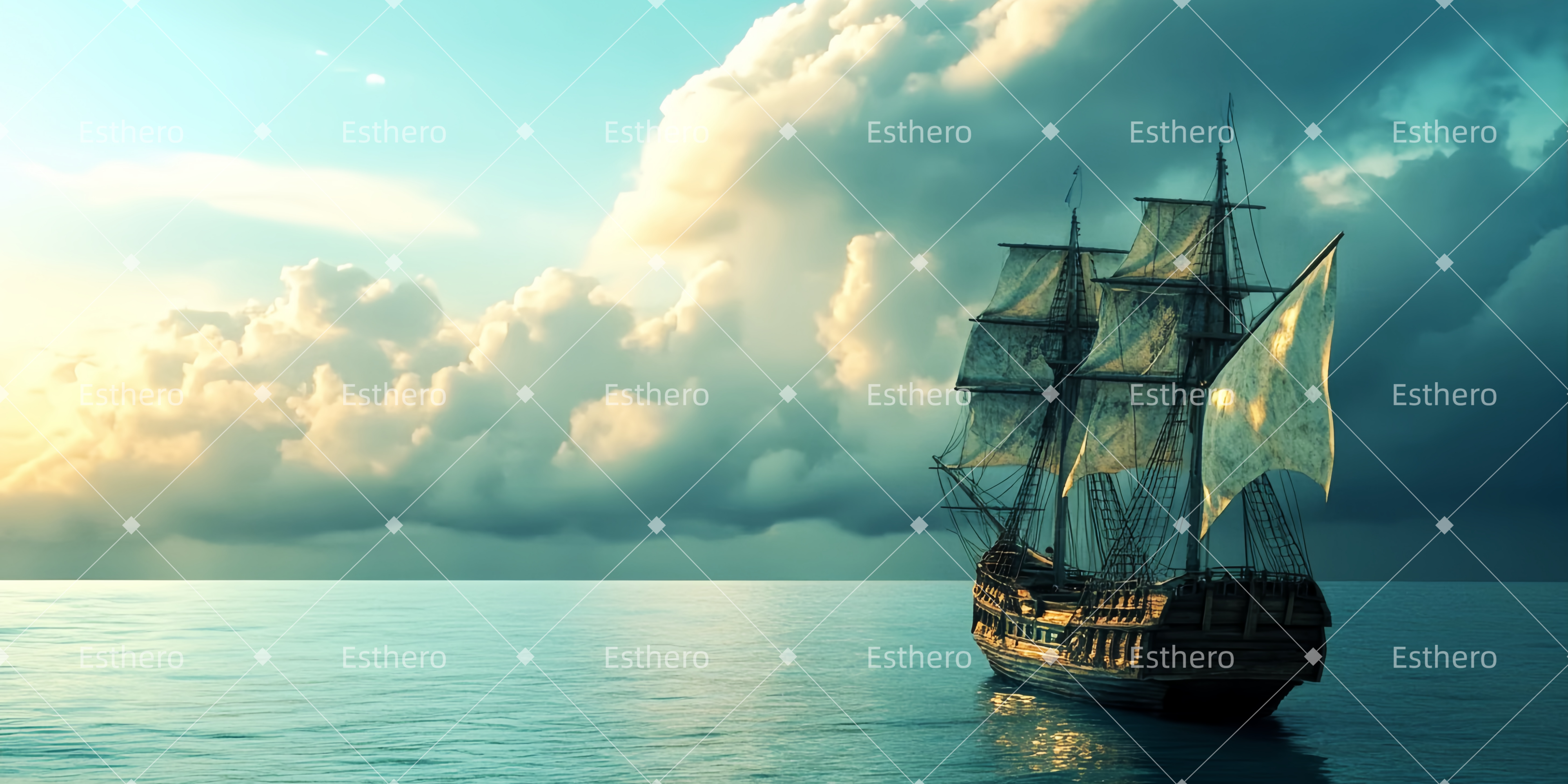 Fond de Scène Le bateau du capitaine TWW511-T116