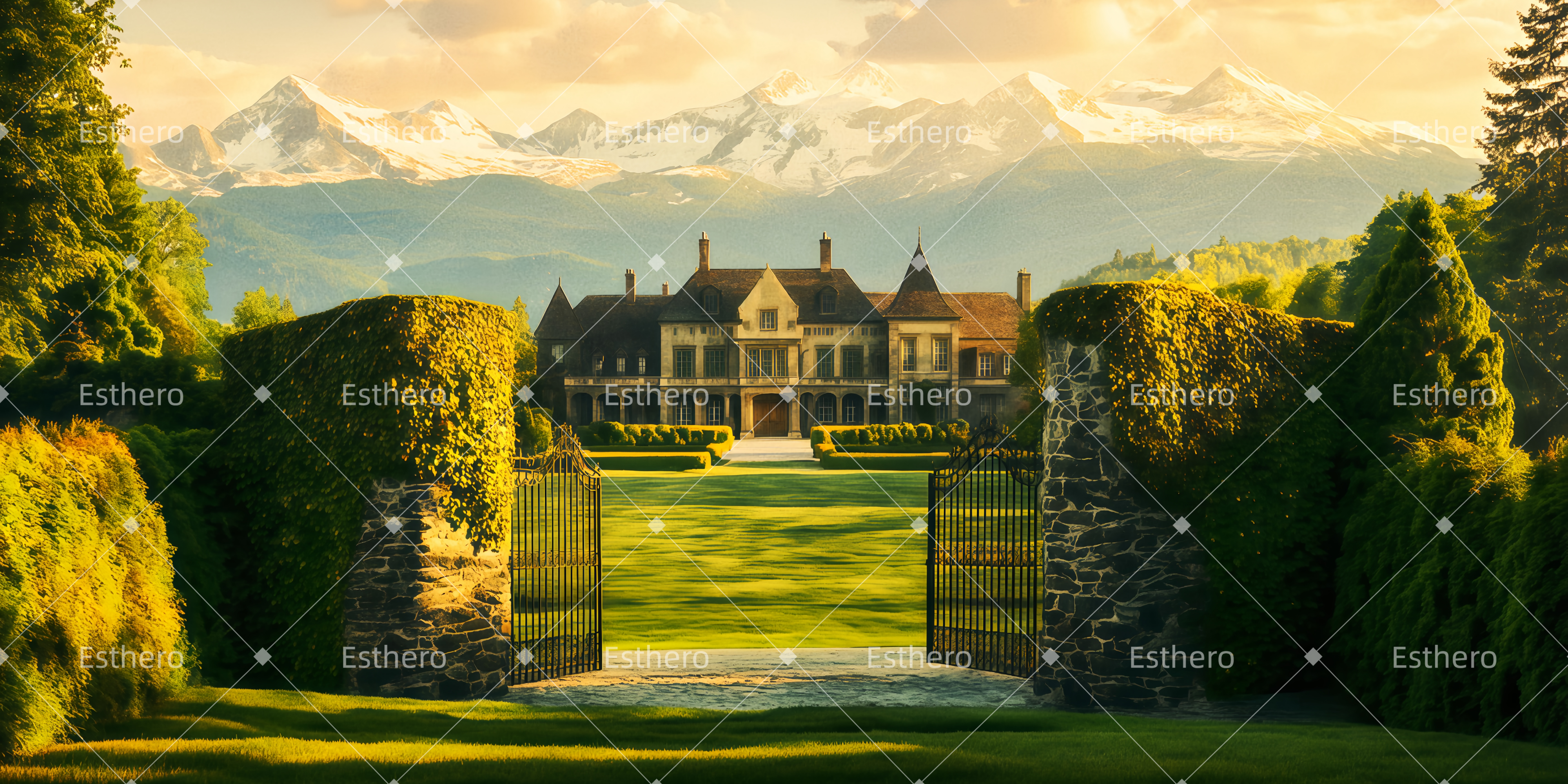 Fond de Scene Theatre Le domaine de la famille Von Trapp TWW511-T120