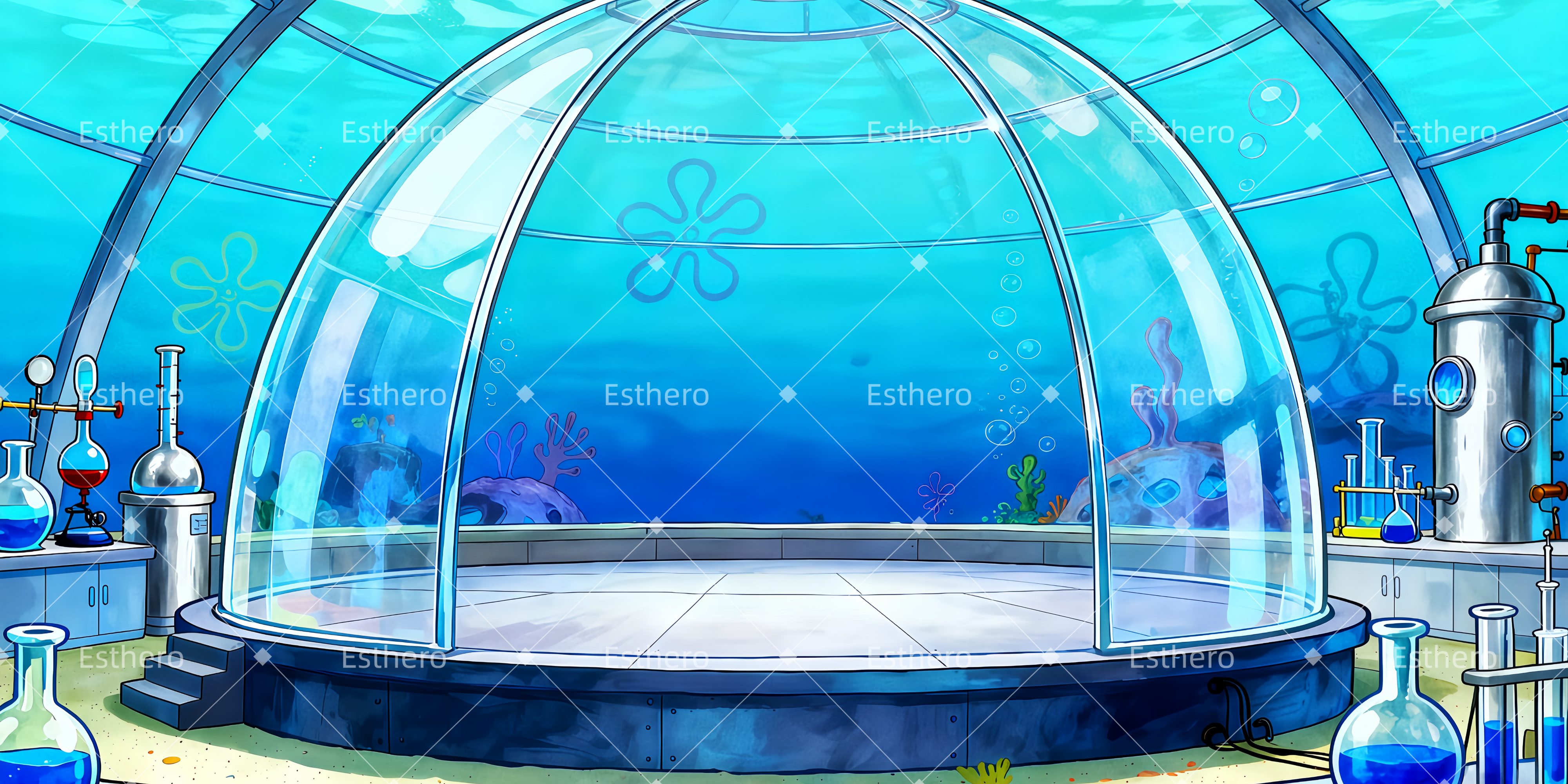 Toile de fond Theatre Le dôme scientifique de Sandy TWW511-T124