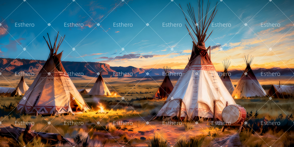 Fond de Scène Campement Indien TWW511-T16
