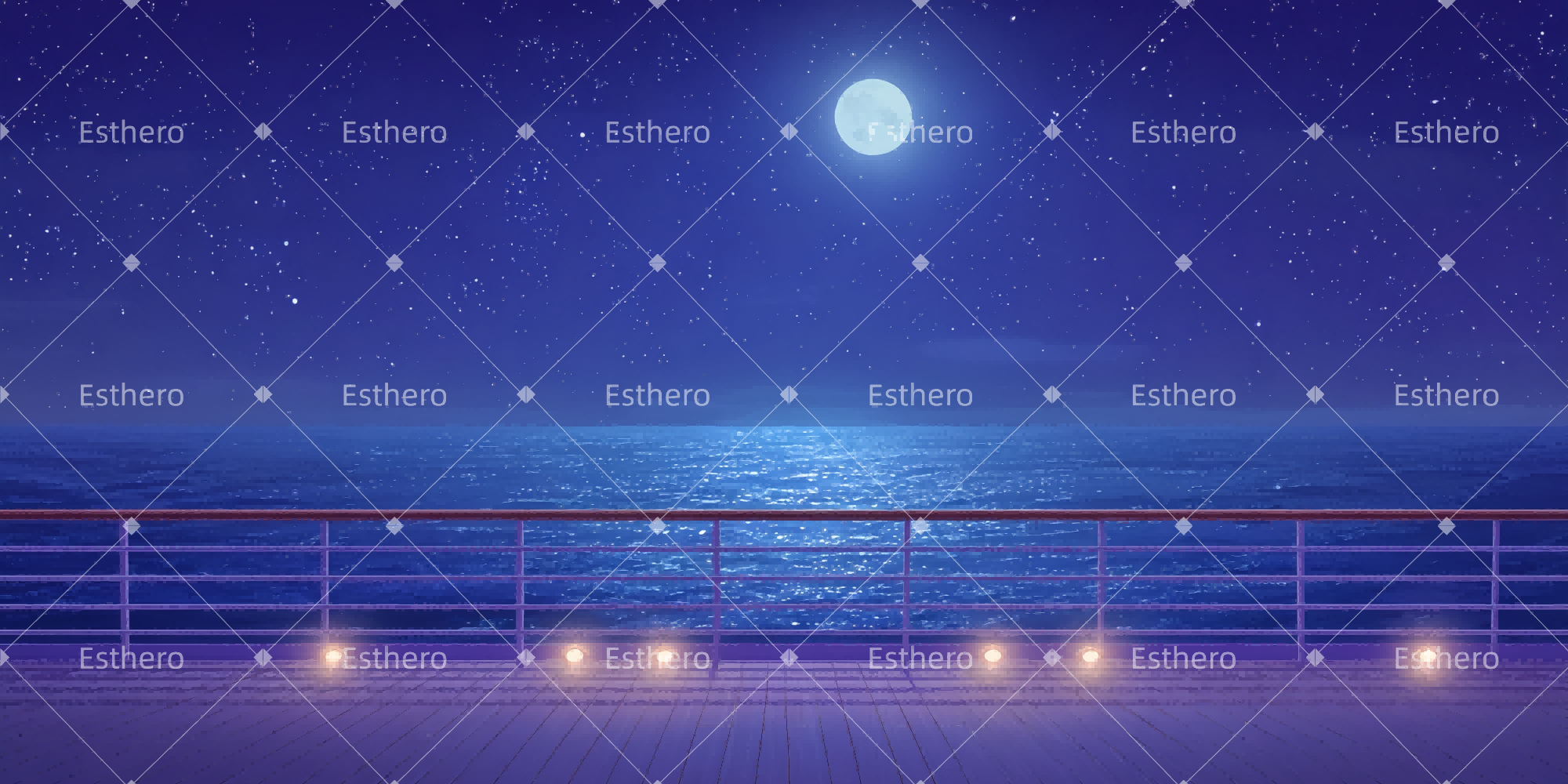 Fond de Scène Pont Supérieur De Nuit TWW511-T22