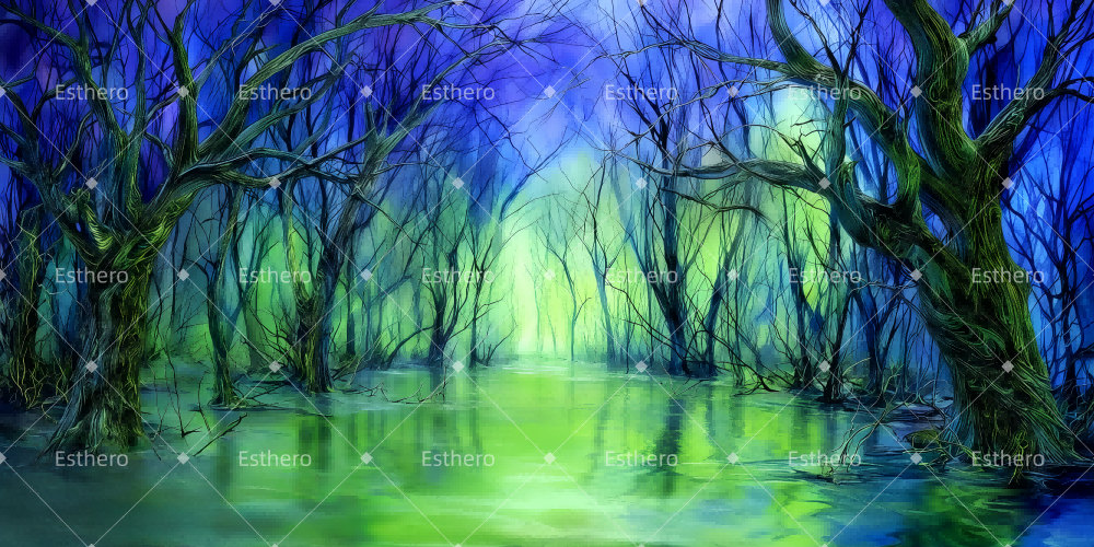 Toile de fond de Scene Marécage De La Sorcière TWW511-T37