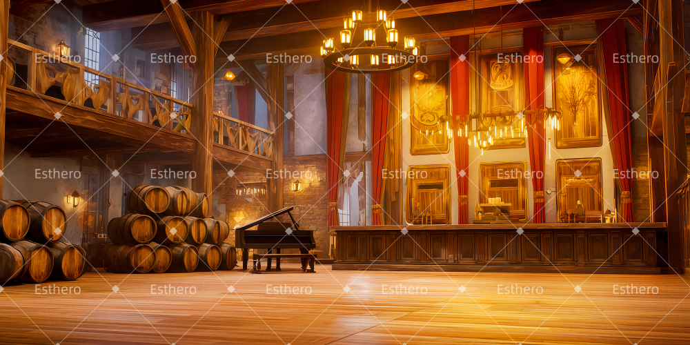 Fond de Scène Théâtre Intérieur Du Saloon TWW511-T49