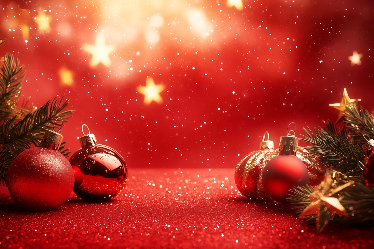 Toiles de fond pour le Nouvel An Ornements rouges éclatants Bonne année 2026 Toile de fond TWW512-17