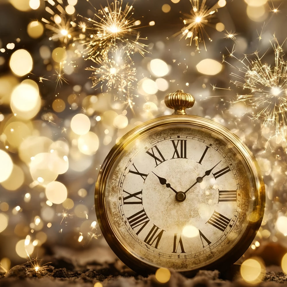 Fond pour le Nouvel An Compte à rebours Fond bokeh avec feux d'artifice dorés scintillants TWW512-20