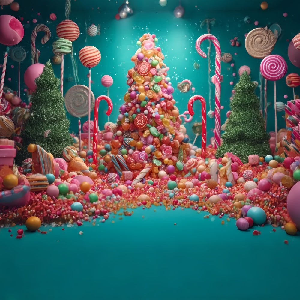 Toile de fond Noël Pays des Bonbons Sapin de Noël TWW59-126