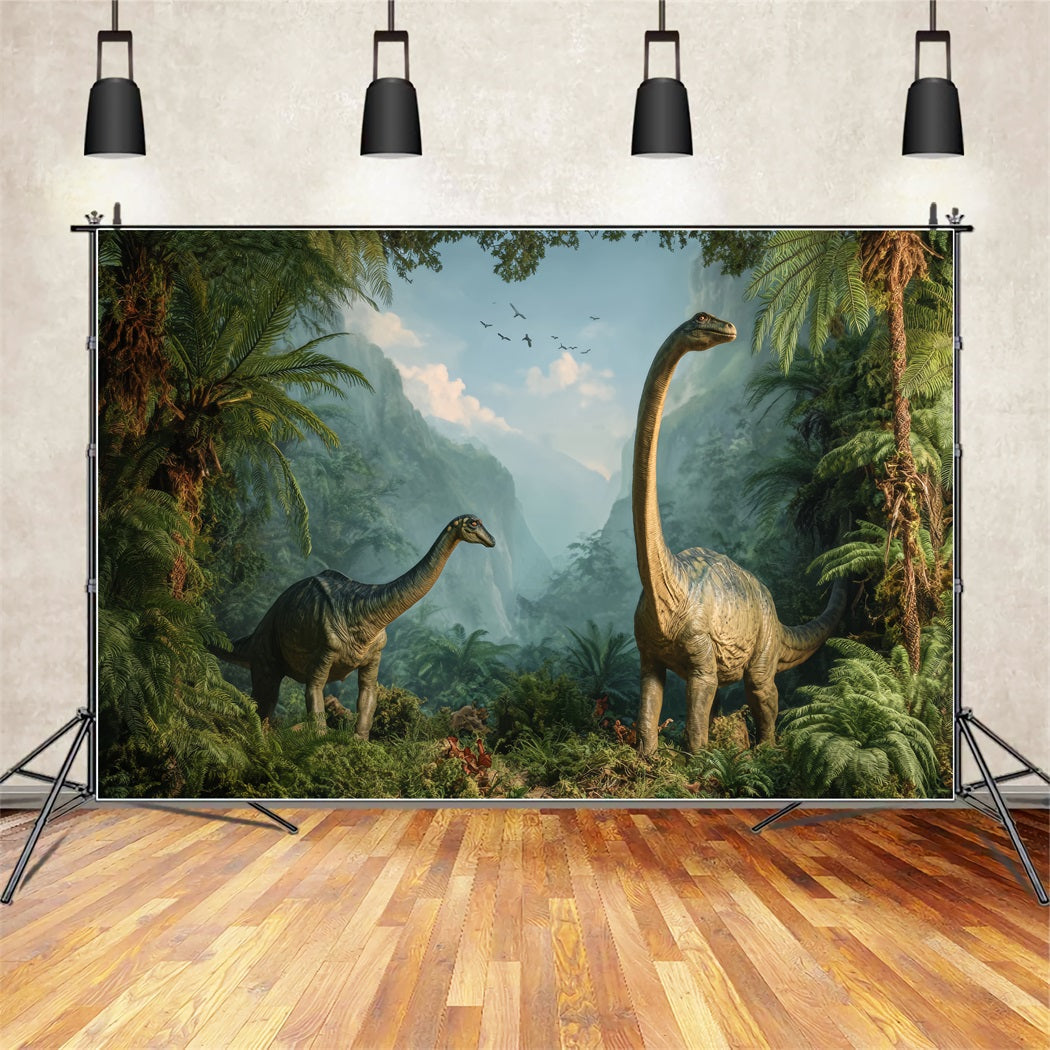 Toile de fond Forêt Tropicale Ère Jurassique Vallée Dinosaures Photo Forêt TWW59-130