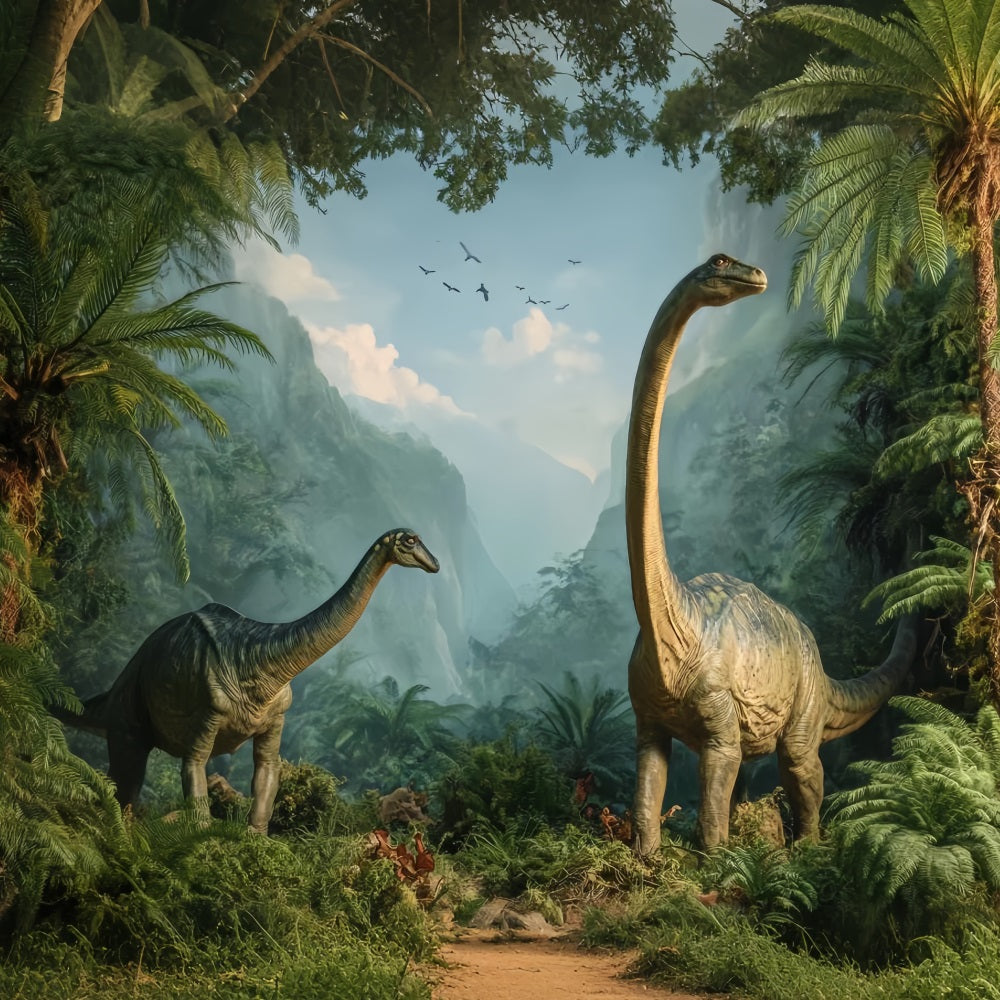 Toile de fond Forêt Tropicale Ère Jurassique Vallée Dinosaures Photo Forêt TWW59-130