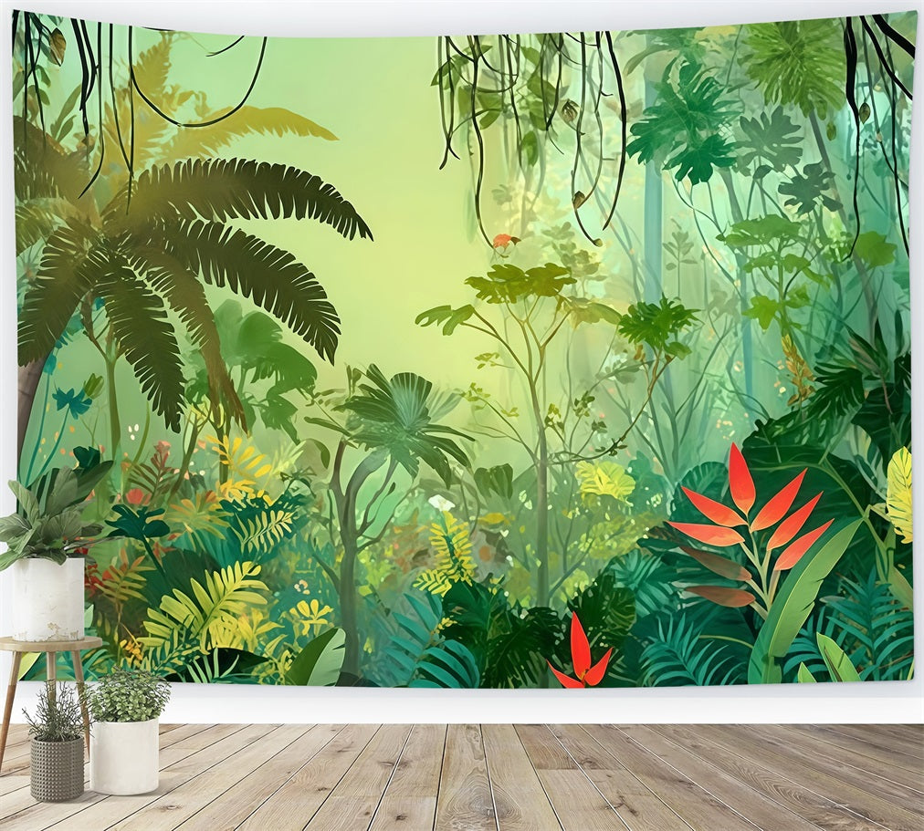Toile de fond Forêt Tropicale Jungle Feuillage Paradis Photographie TWW59-146