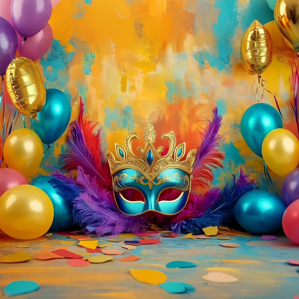 Toile de fond Cirque Masque Coloré Ballons Éclat TWW59-15