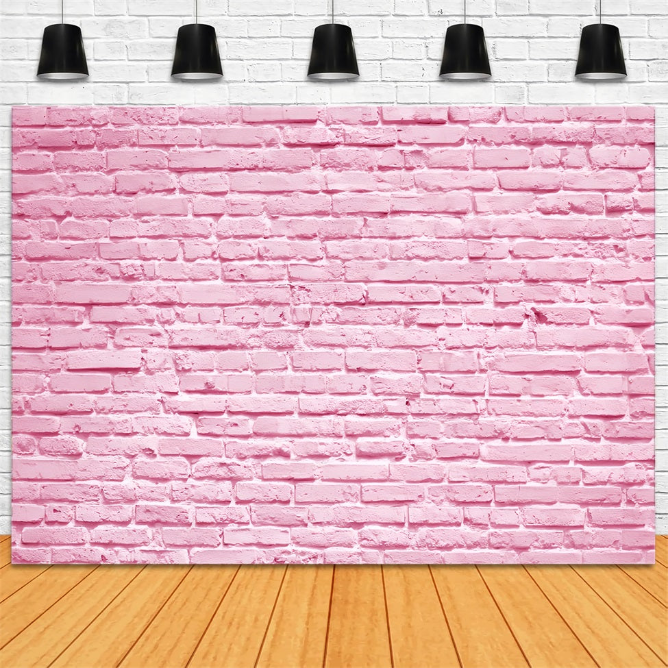Toile de fond Mur Brique Rose Doux Peint TWW59-169