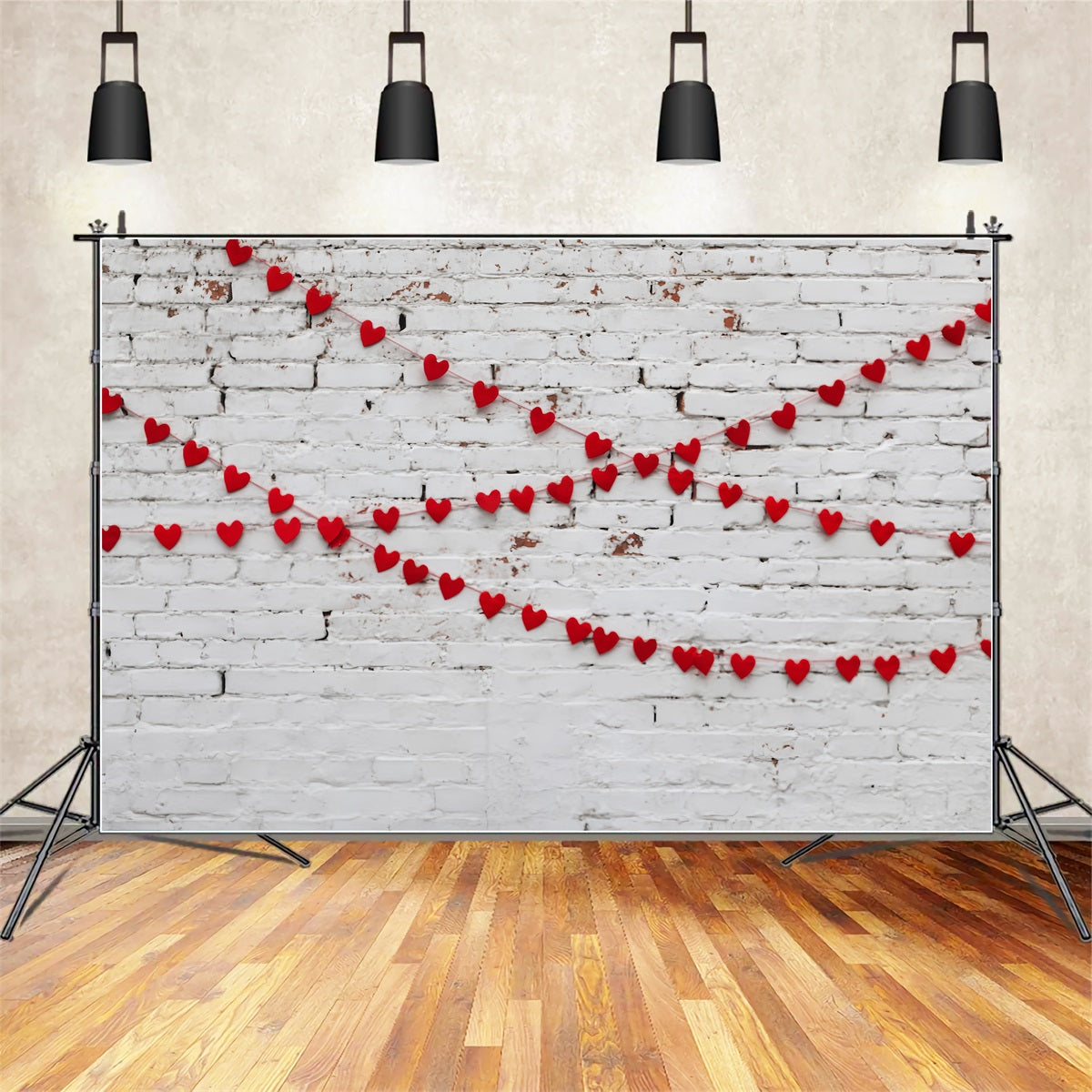 Toile de fond Mur Brique Blanc Rose Peinte Texture TWW59-184
