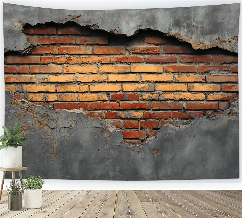 Toile de fond Mur Brique Cadre Béton Apparent TWW59-209