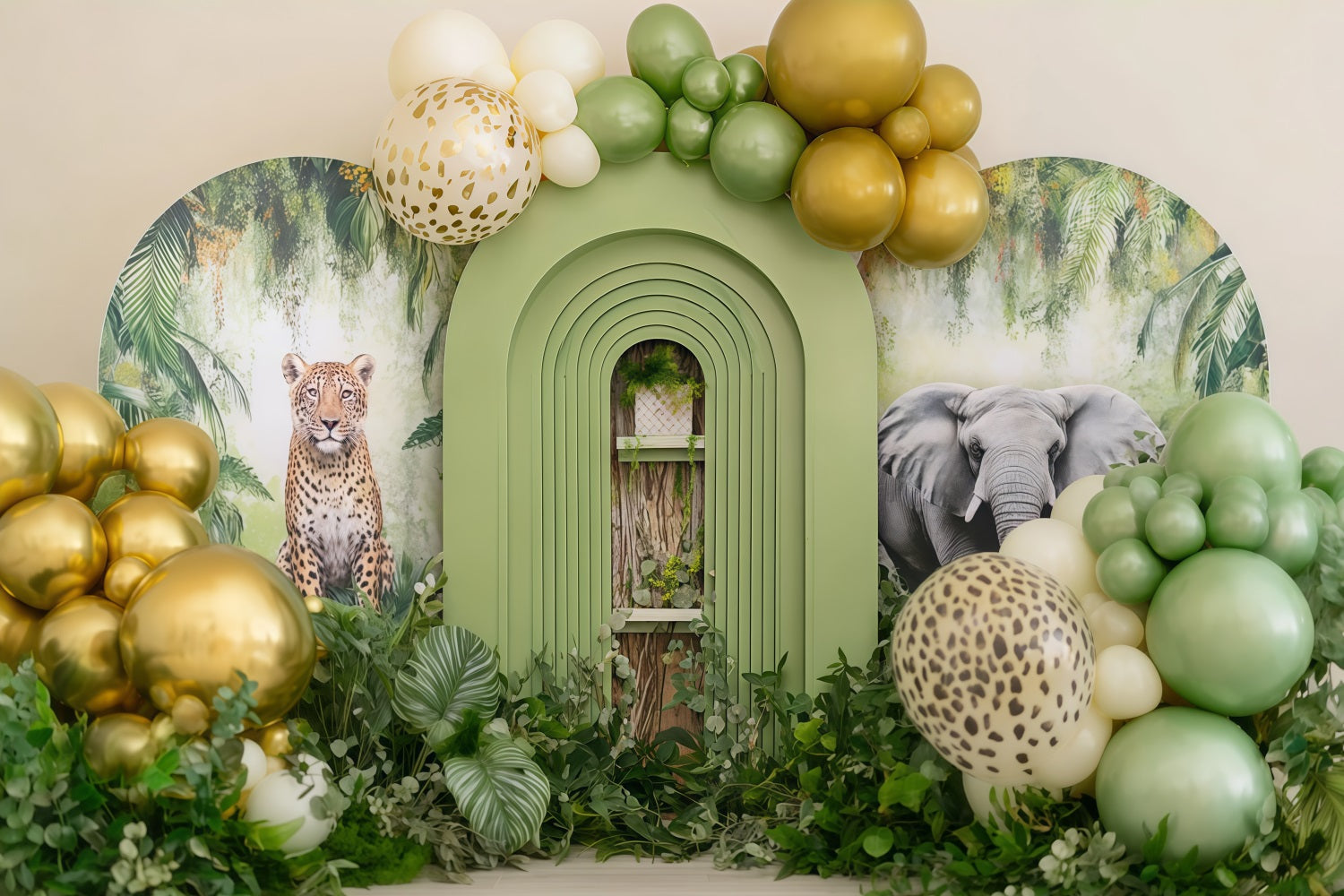 Fonds pour photographie de gâteaux Safari Jungle Balloon Adventure Cake Smash TWW59-228
