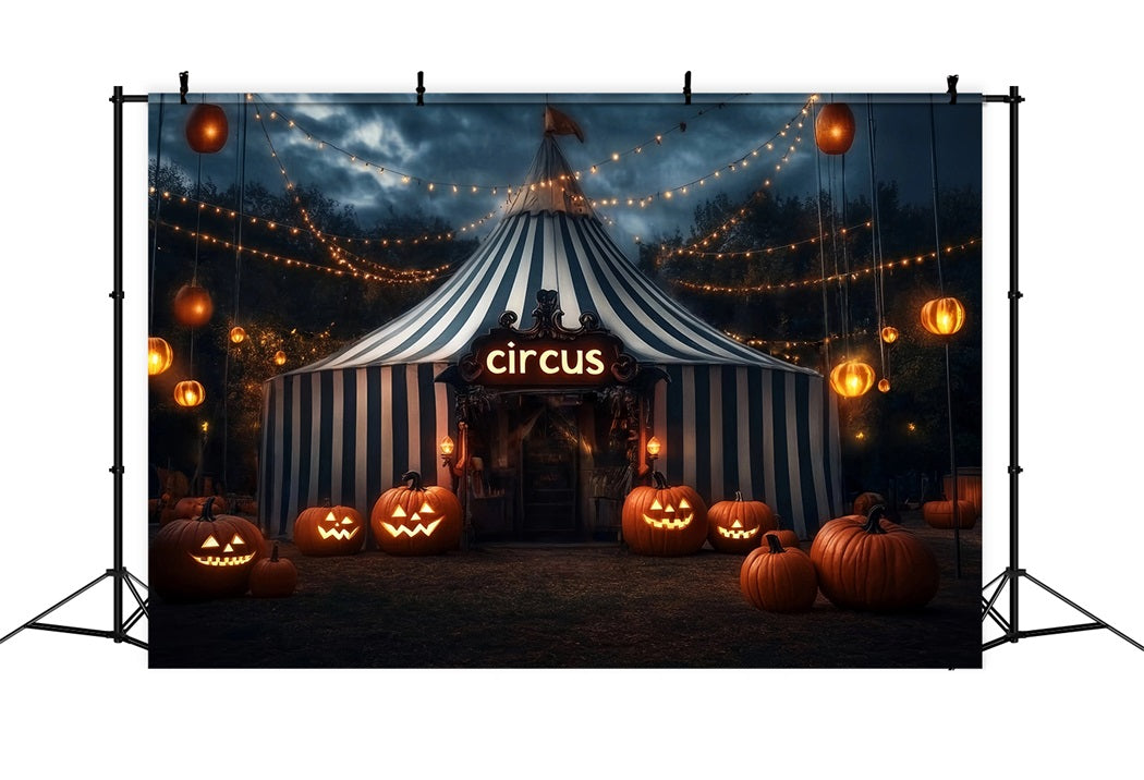 Toile de fond Cirque Halloween Citrouille Lanterne Chapiteau Carnaval TWW59-29