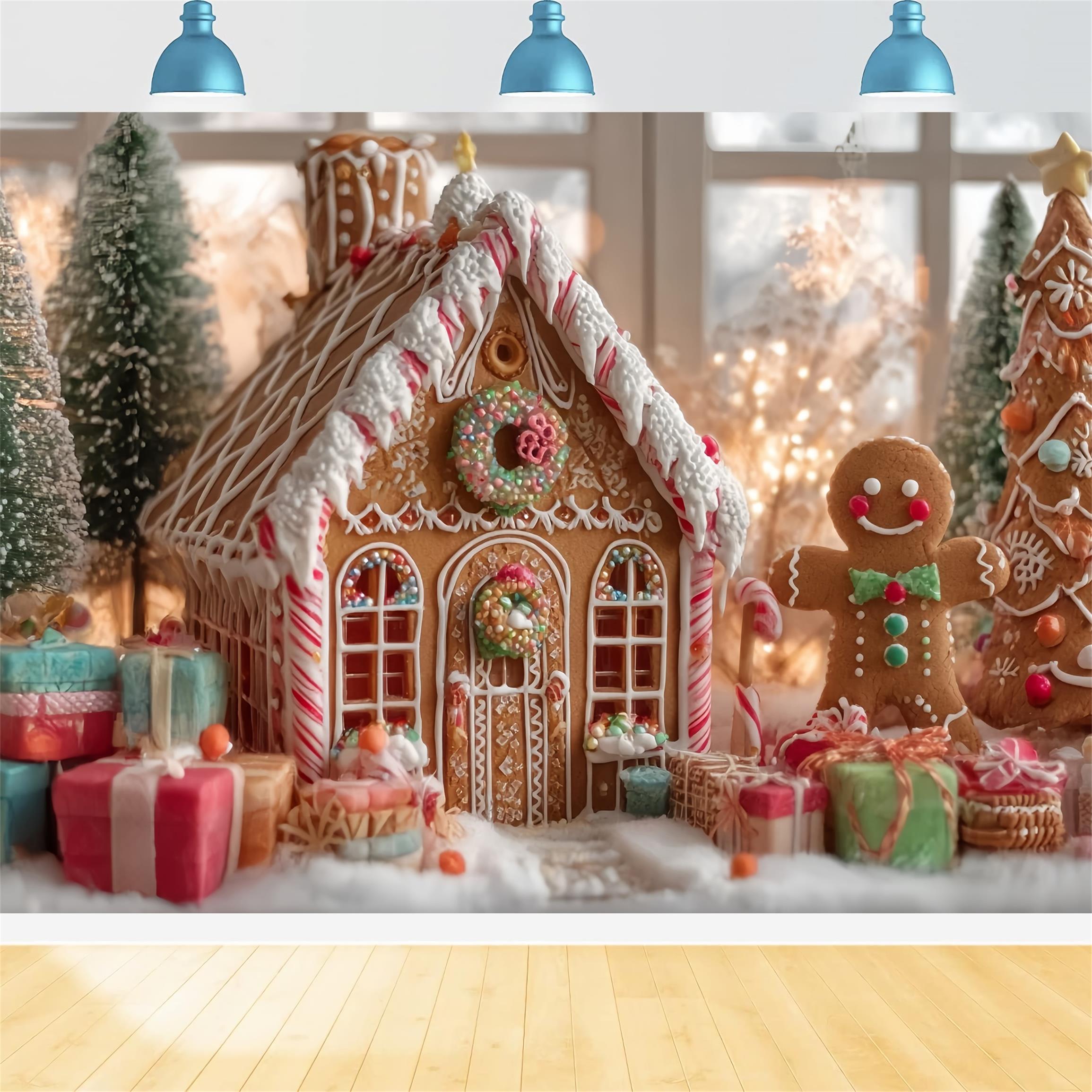 Toile de fond Noël Maison Pain d’Épices Joie des Fêtes TWW59-92