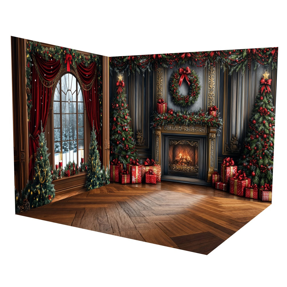 Ensemble de Salle Idées de Noël Grande Cheminée Fêtes TWW6-102