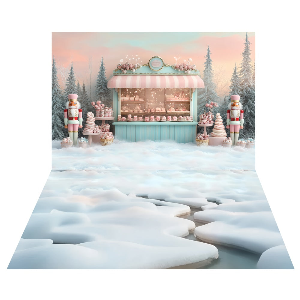 Toile de fond Boutique de Noël Casse-Noisette + Sol Lac Gelé TWW6-112