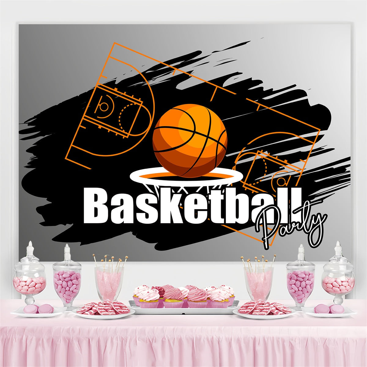 Toile de fond Basket-ball Graffiti Panier Fête Photo Sportive TWW6-24