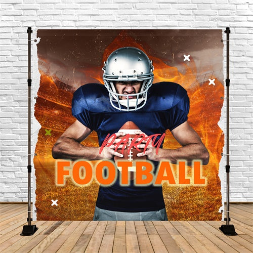 Toile de fond Football Terrain en Flammes Football Thème TWW6-28