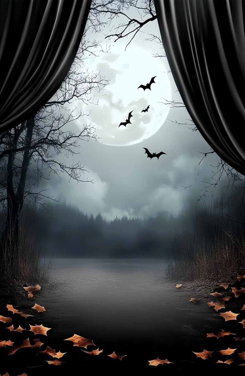 Toile de fond Sweep Halloween Idées Rideau de Minuit Bord de Lac TWW6-75