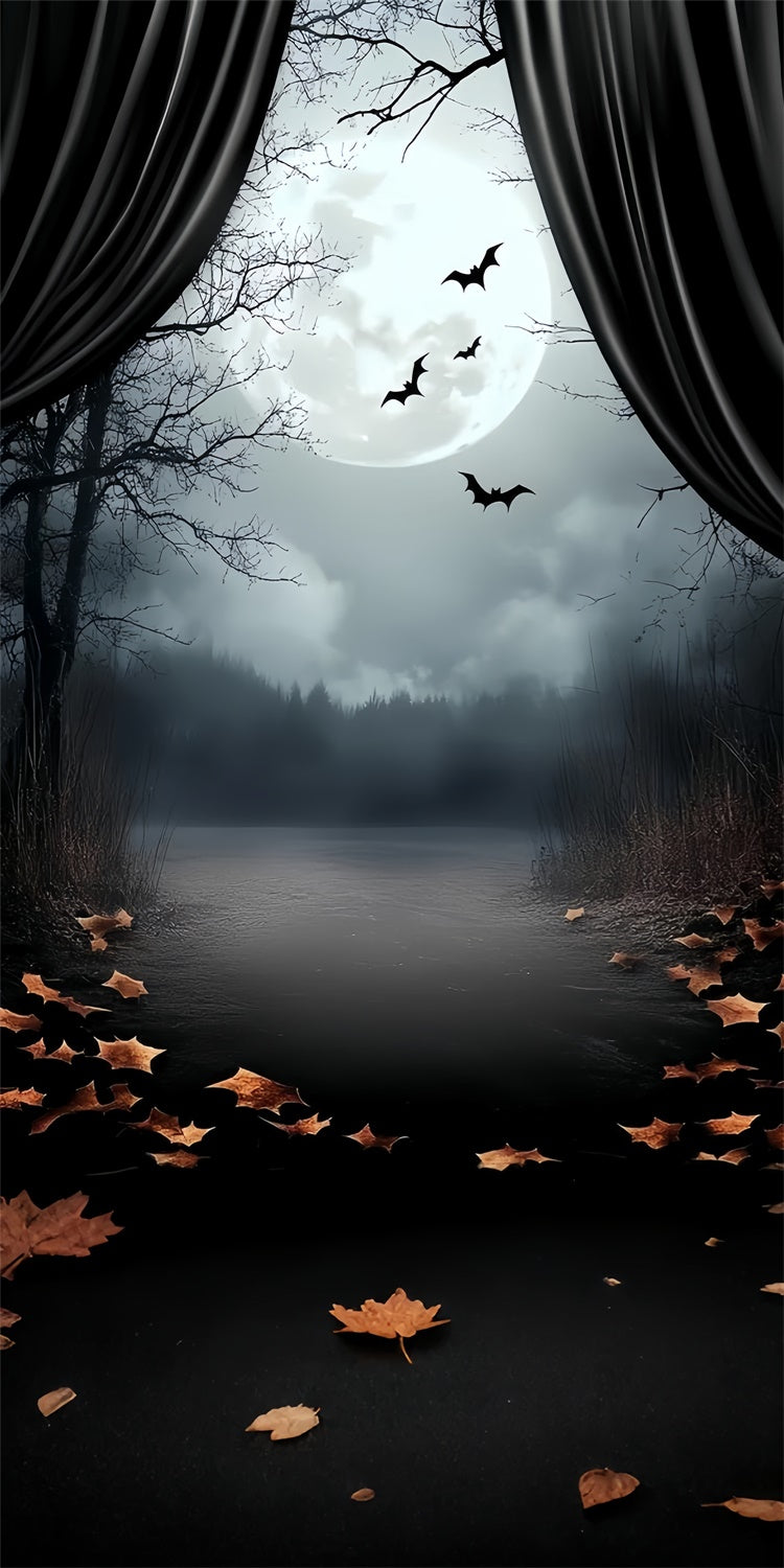 Toile de fond Sweep Halloween Idées Rideau de Minuit Bord de Lac TWW6-75