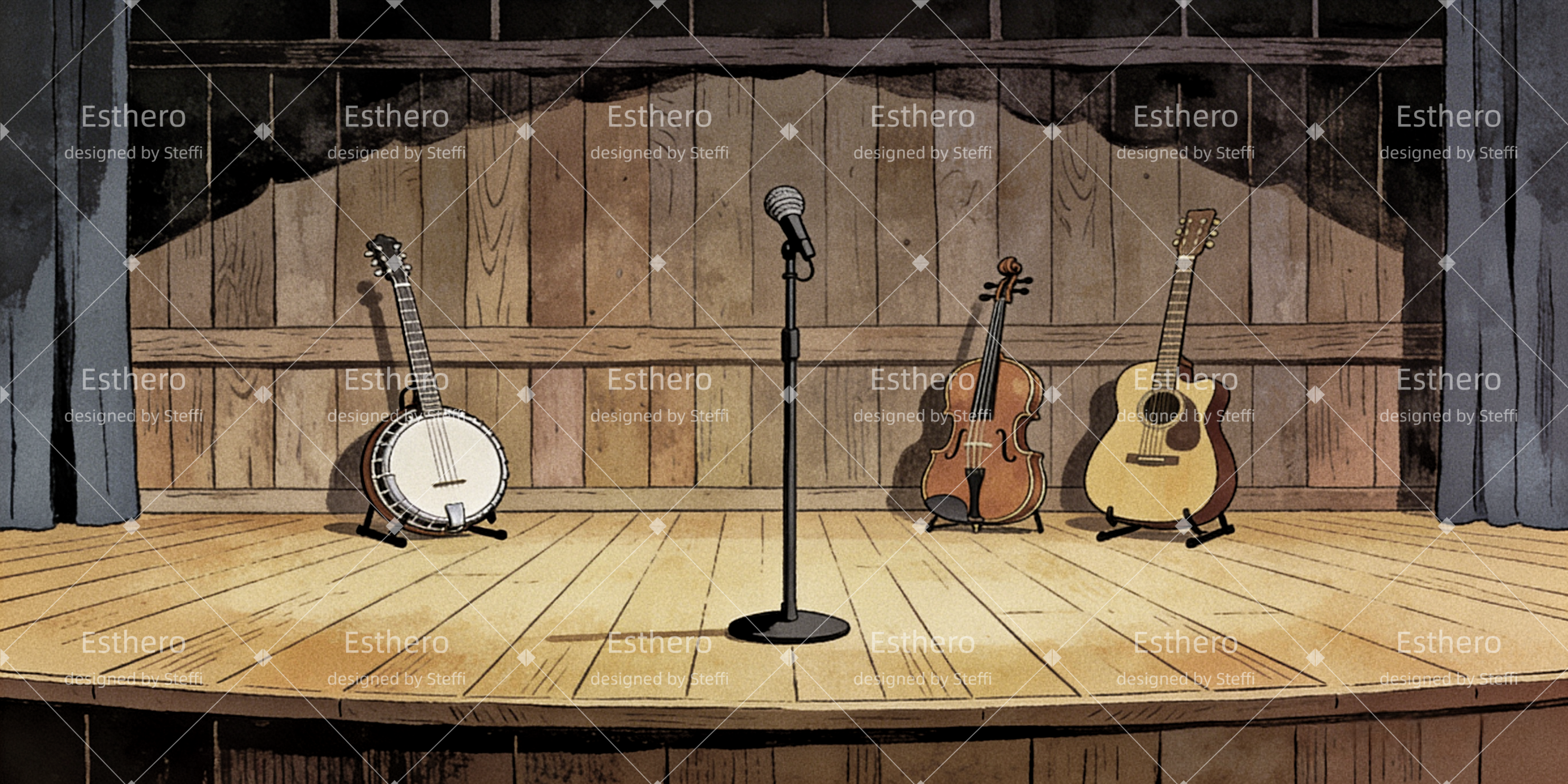 Fond de Scene Espace Performance Groupe Bluegrass CSH63-T20