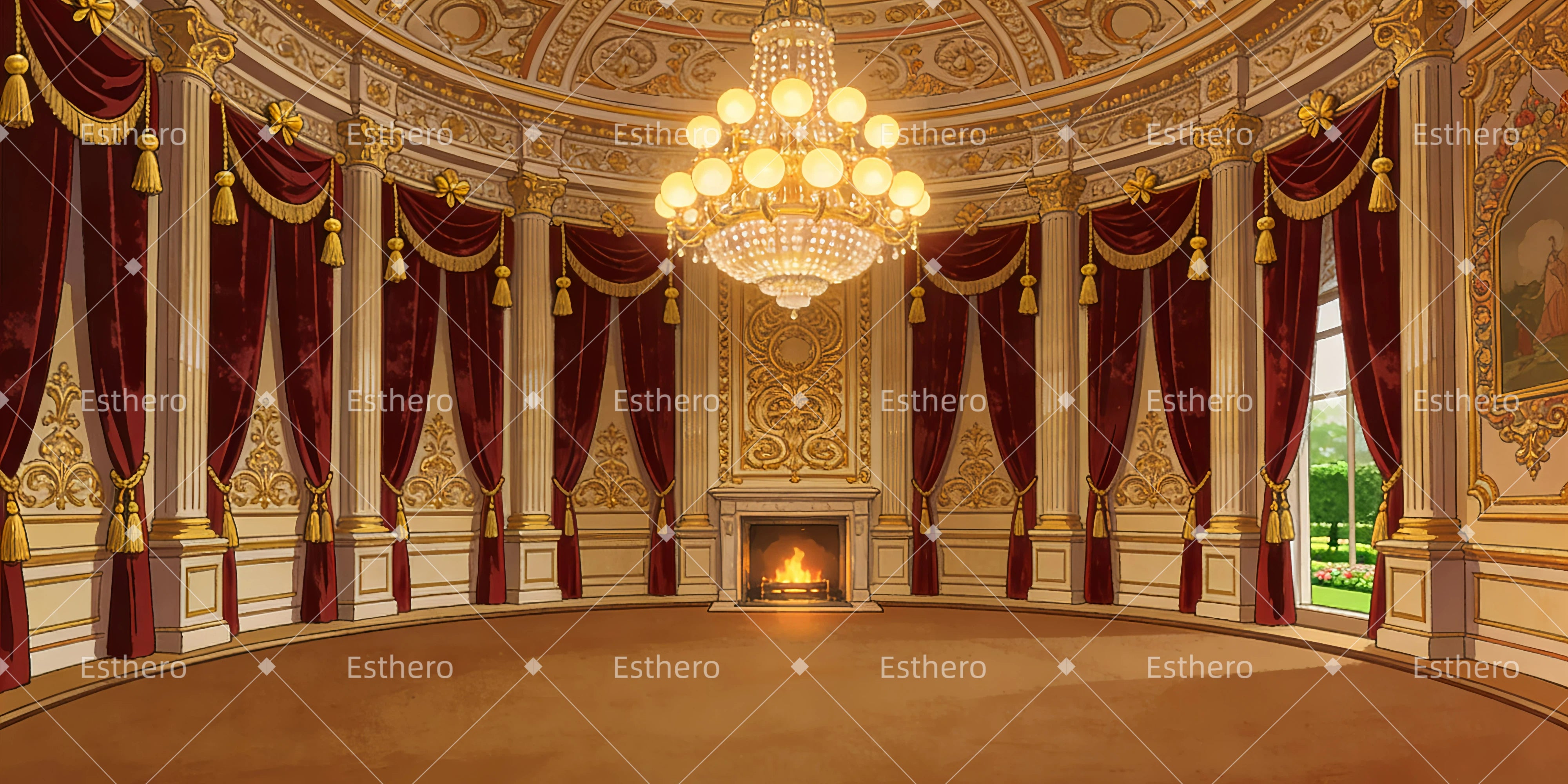 Fond de Scene Intérieur Palais GQ63-T30