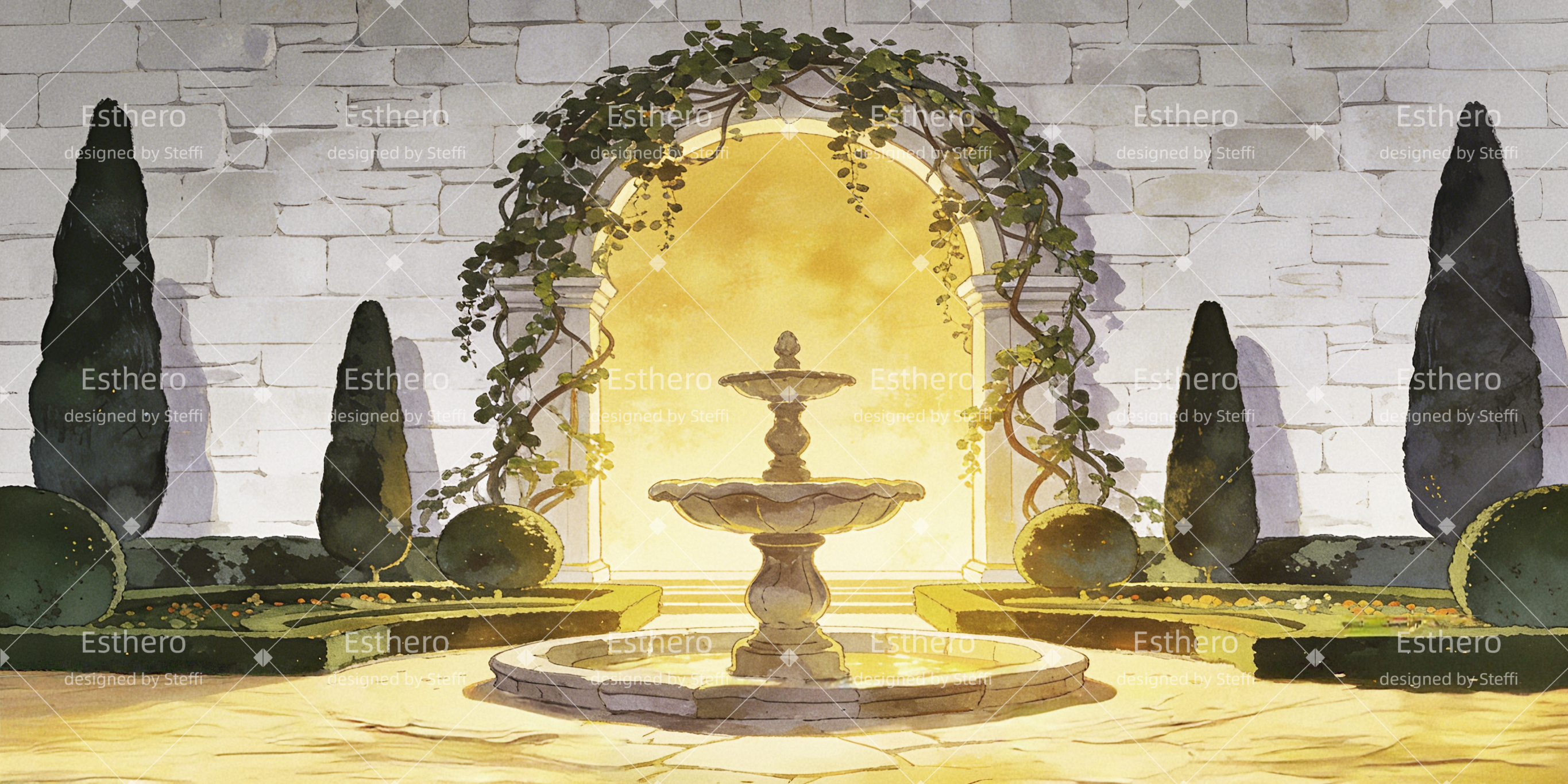 Fond de Scène Arche Jardin Royal CSH63-T23